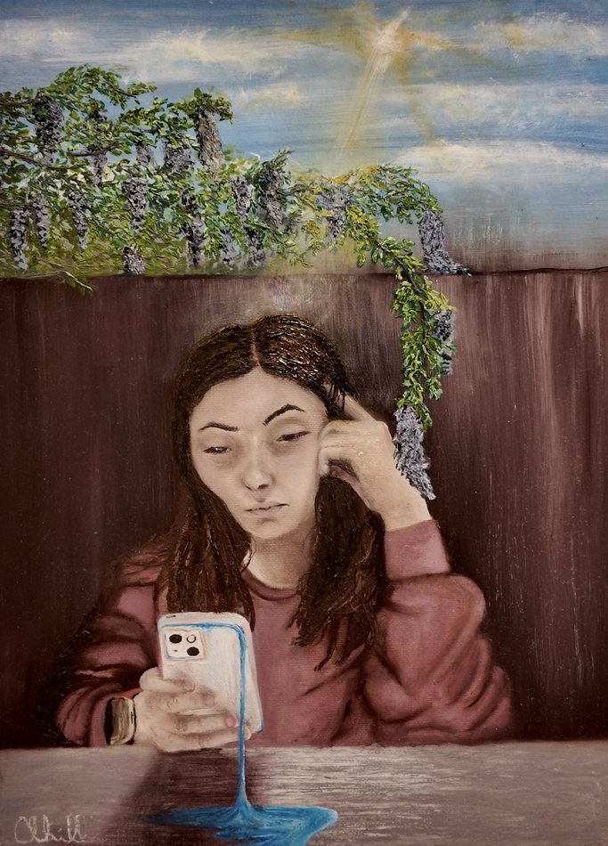 Drained, oil artwork by Annelise Hill