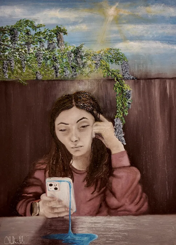 Drained, oil artwork by Annelise Hill