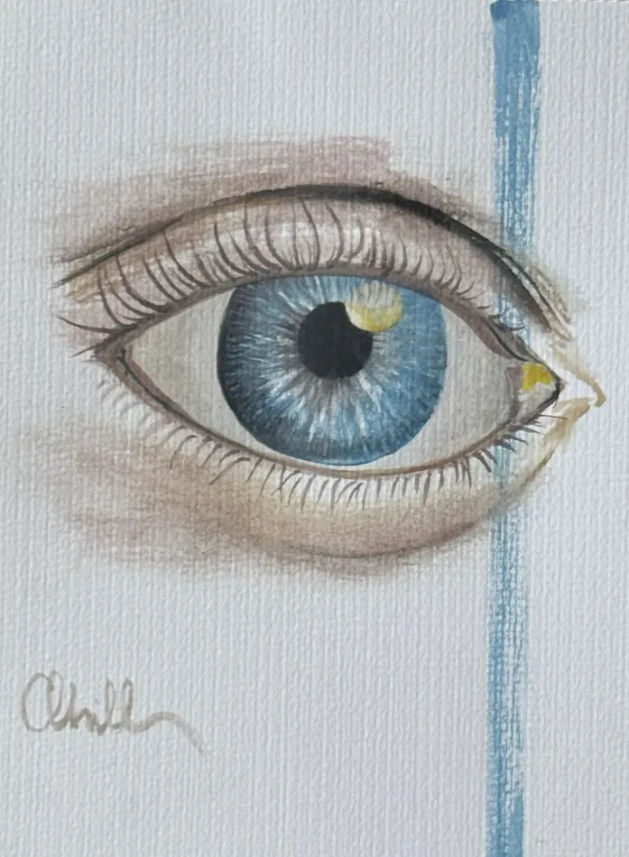 Eye Study, watercolour artwork by Annelise Hill