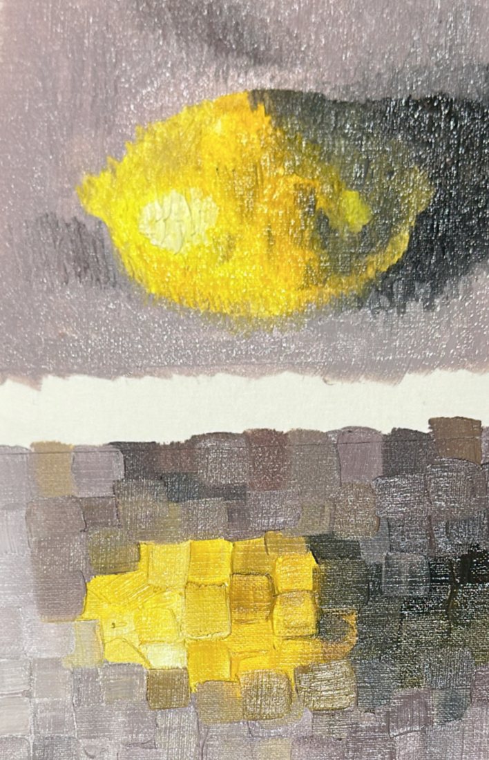 Lemons, acrylic artwork by Annelise Hill