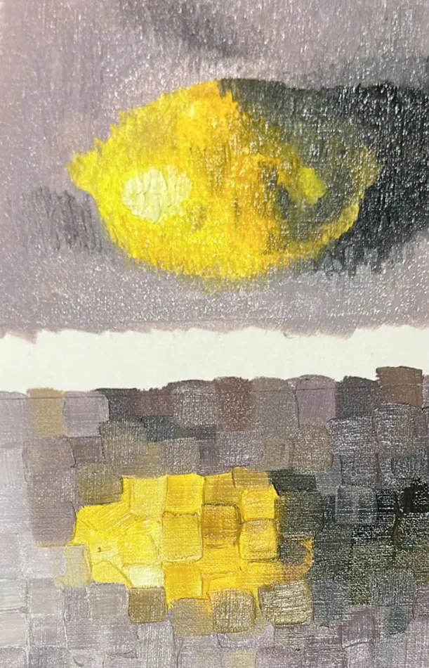 Lemons, acrylic artwork by Annelise Hill