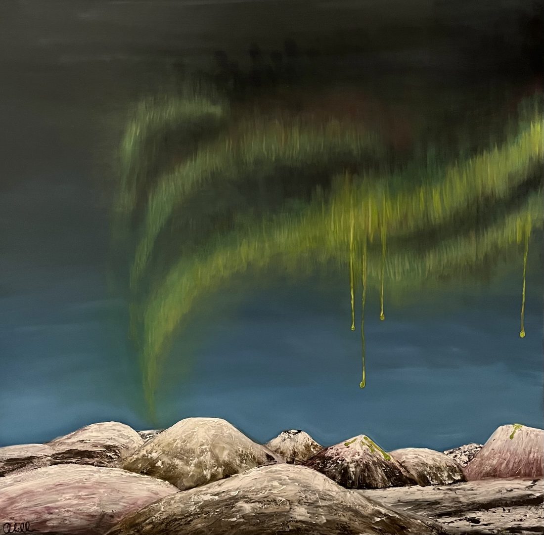 Northern Lights, oil artwork by Annelise Hill