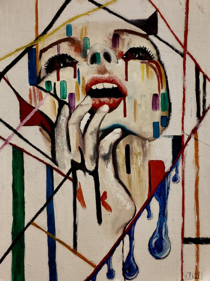 Overthinking, Pt. 1, oil artwork by Annelise Hill