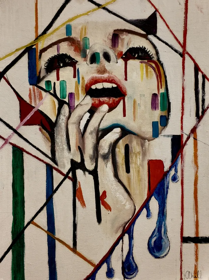 Overthinking, Pt. 1, oil artwork by Annelise Hill