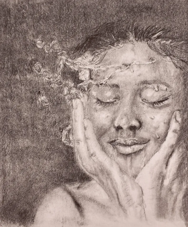 Overthinking, Pt. 2, graphite artwork by Annelise Hill