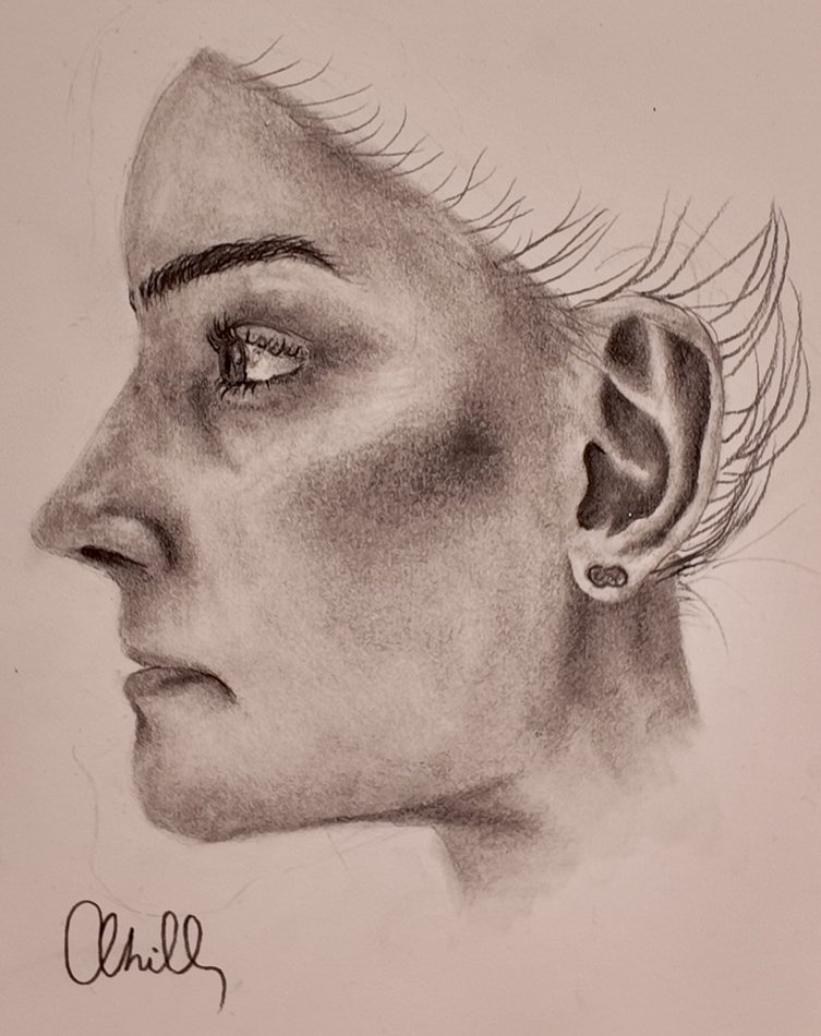 Portrait Study, Pt. 2, graphite artwork by Annelise Hill