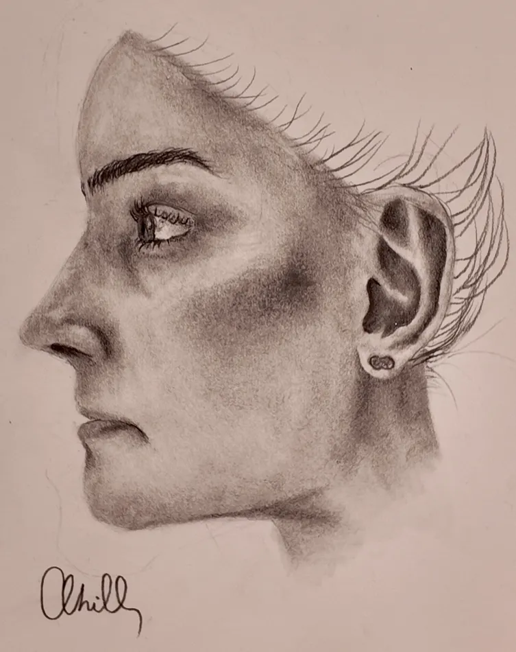 Portrait Study, Pt. 2, graphite artwork by Annelise Hill