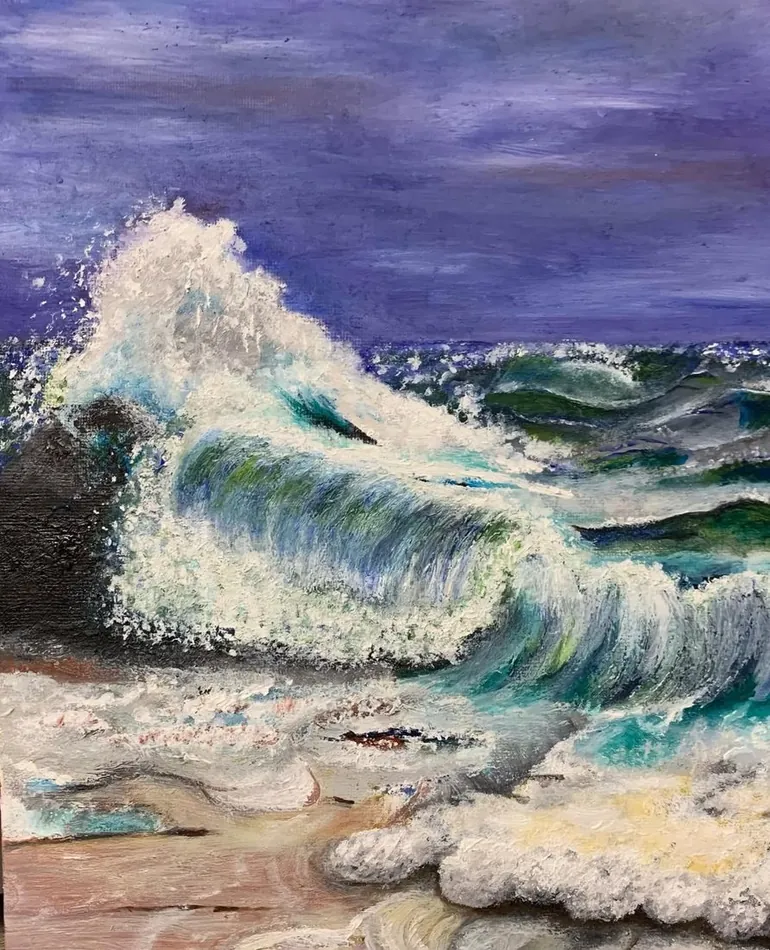 Restless Tide, oil artwork by Annelise Hill