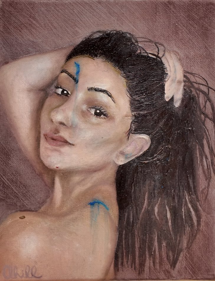 Self-Portrait, oil artwork by Annelise Hill
