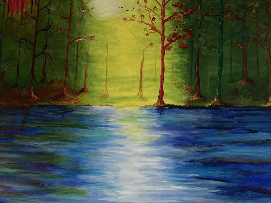 Woodland, Pt. 2, oil artwork by Annelise Hill